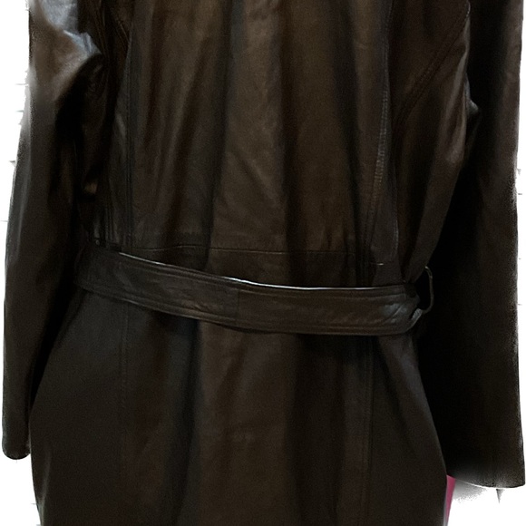 Haggar 100% genuine leather trench coat - Picture 3 of 11